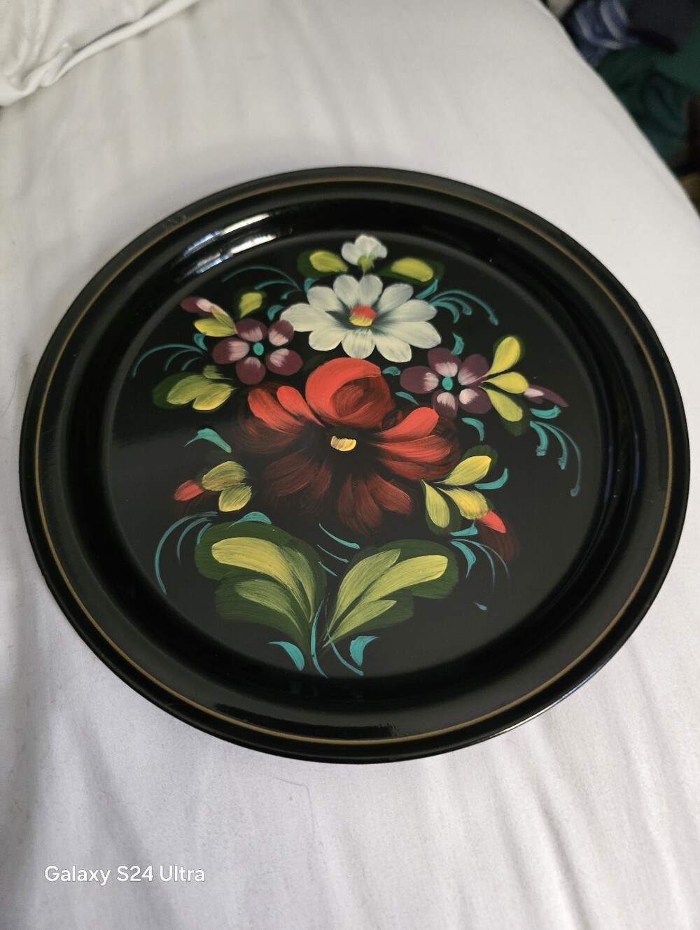 Vintage Russian Decorative Toy Lid with Paper Label